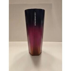 Starbucks Stainless Steel Cold Cup Purple Pink Orange Ombré 24oz Venti NO STRAW